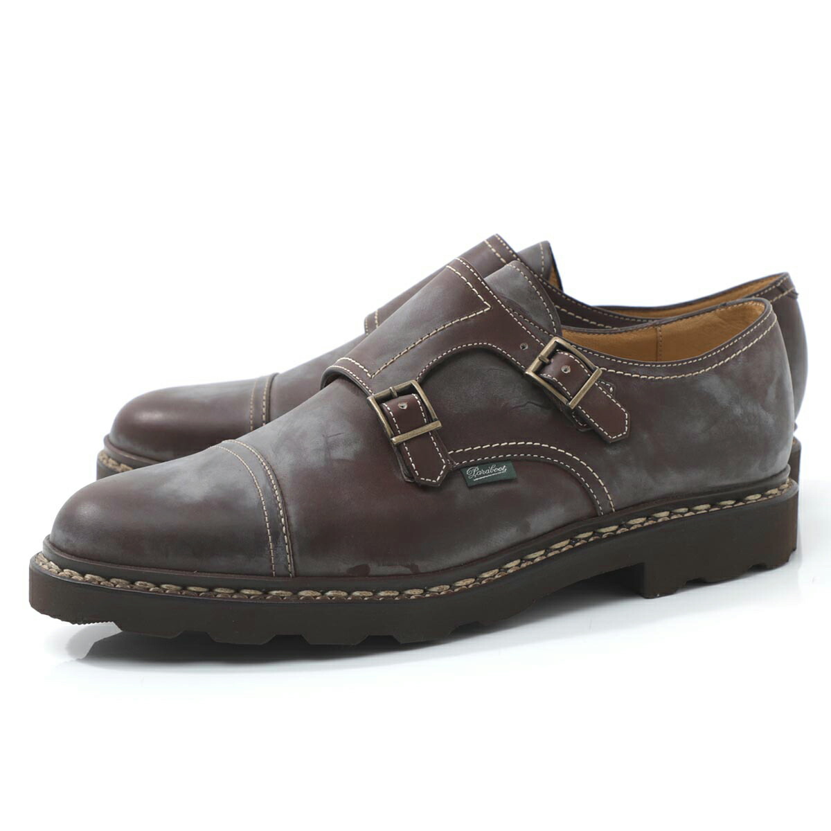 パラブーツ Paraboot ダブルモンク シューズ ブラウン cafe 981413