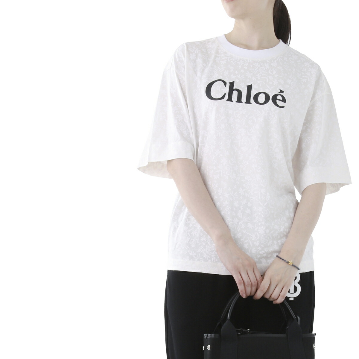 100 本物保証 楽天市場 クロエ Chloe クルーネックtシャツ ホワイト レディース Chc21sjh1 101 White あす楽対応 関東 返品送料無料 ラッピング無料 21ss モダンブルー楽天市場店 超人気の Fiker Org