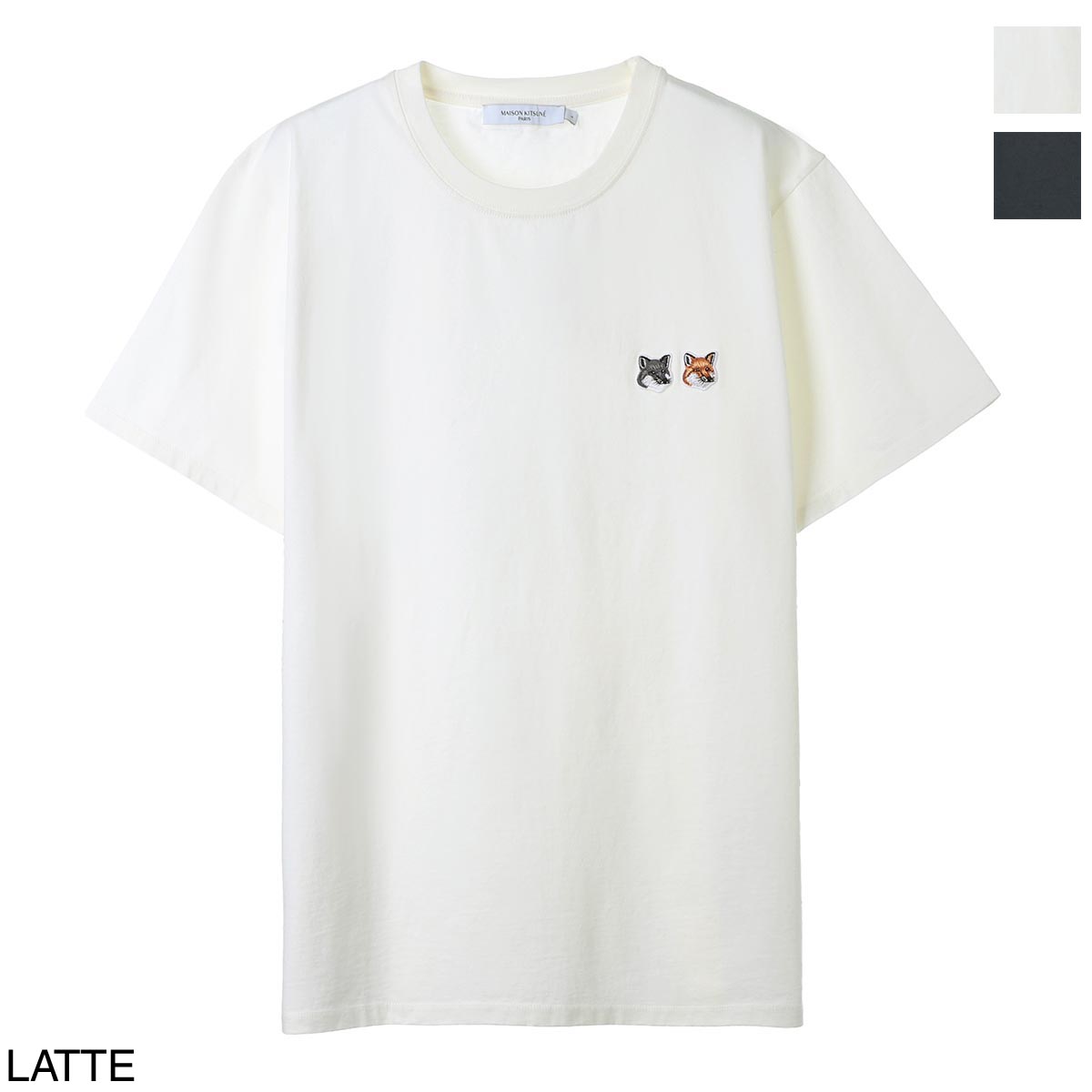 新発 メゾンキツネ Maison Kitsune クルーネックtシャツ ホワイト メンズ レディース Bukj0008 Latte Double Fox Head Patch Classic Tee Shirt あす楽対応 関東 返品 21ss 予約販売品 Azurpiscines68 Fr