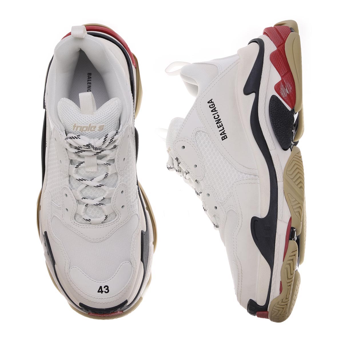バレンシアガ BALENCIAGA スニーカー ホワイト メンズ 大きいサイズあり 533882 w09om 9000 TRIPLE S【あす楽対応_関東】【返品送料無料】【ラッピング無料】|モダンブルー楽天市場店