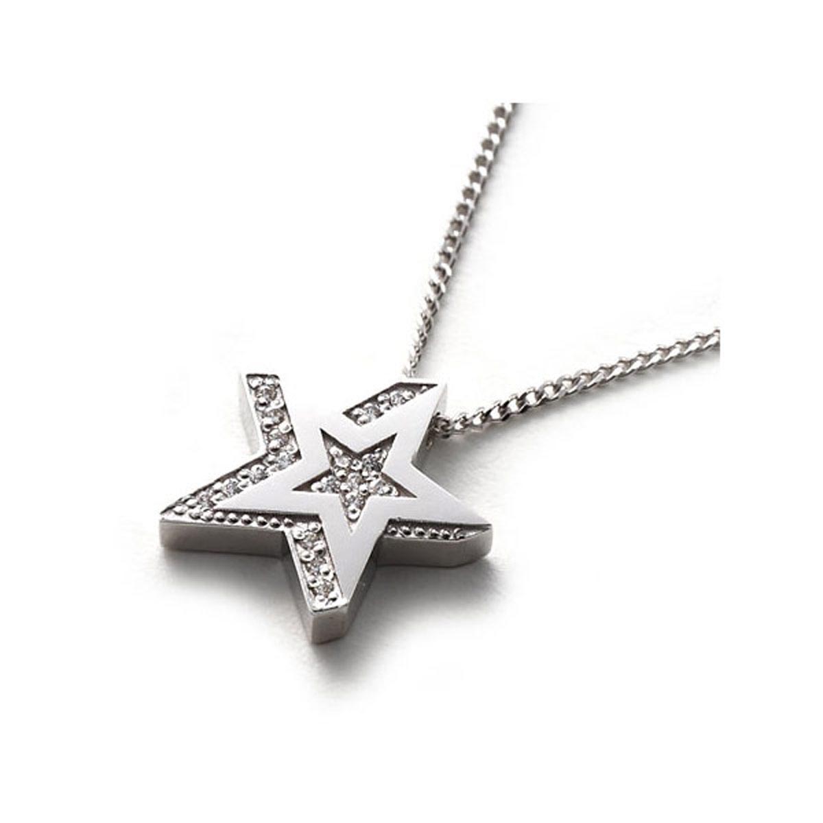 ガーデル GARDEL ネックレス メンズ レディース gdp095 sv cz STAR RIGHT【返品交換不可】