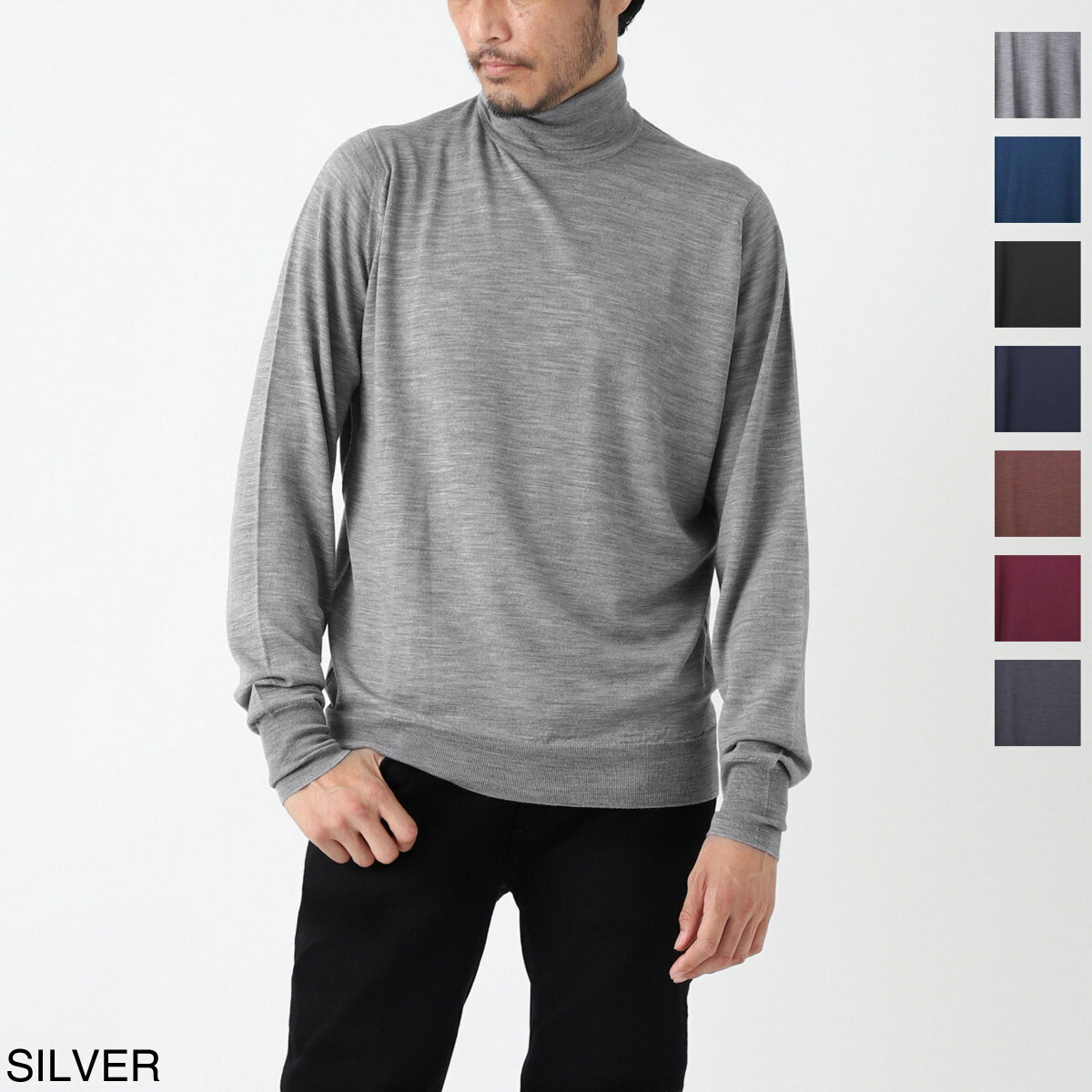 ジョンスメドレー JOHN SMEDLEY タートルネック ニット ハイネックセーター メンズ richards silver RICHARDS  エクストラファインメリノウール 30ゲージ【あす楽対応_関東】【返品送料無料】【ラッピング無料】[2022AW] | モダンブルー楽天市場店