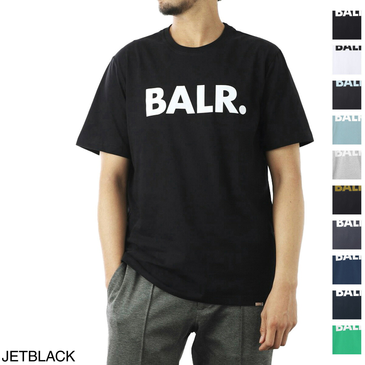 『ネコポス対応(1点まで)』ボーラー BALR. クルーネック Tシャツ メンズ brand straight tshirt jetblack BRAND STRAIGHT T-SHIRT【返品送料無料】