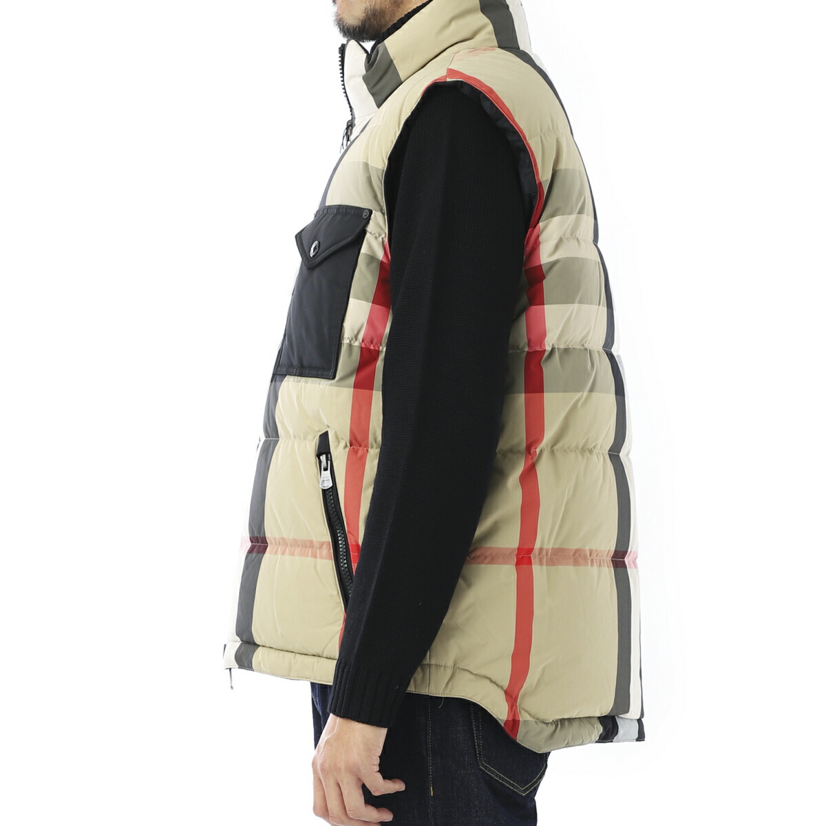 バーバリーBURBERRYダウンベストベージュメンズ8032997archivebeigeblack【あす楽対応_関東】【返品送料無料】【ラッピング無料】
