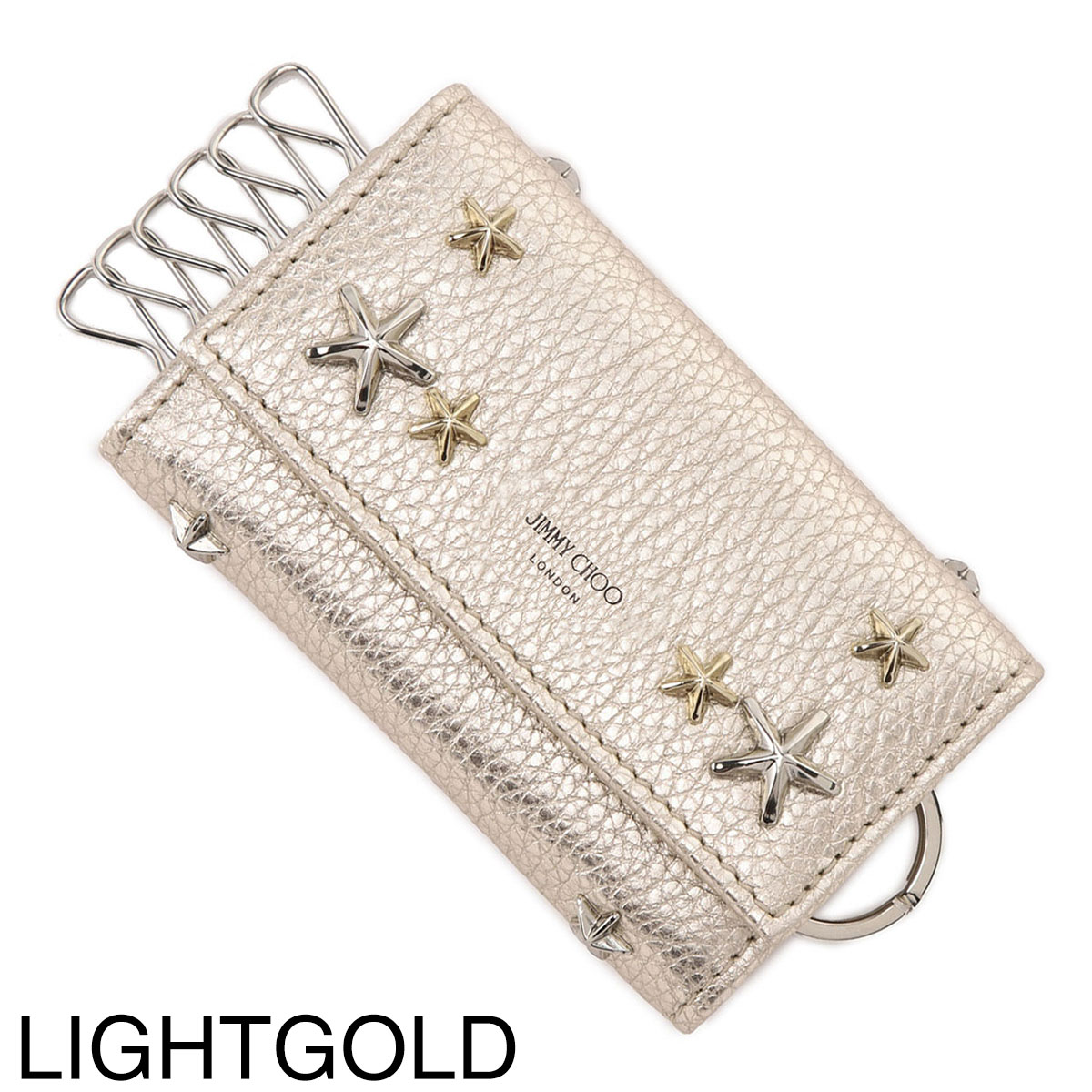 日本初の公式 新品Jimmy Choo NEPTUNE UUR LIGHTGOLD キーケース www