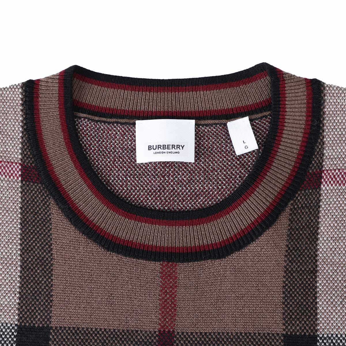 バーバリー BURBERRY クルーネックニット WOOL JACQUARD SWEATER