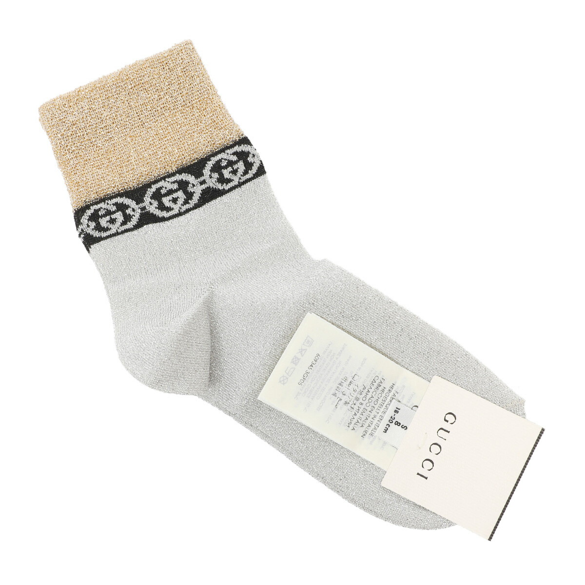 気質アップ グッチ Gucci 靴下 ソックス シルバー レディース 3gf05 1975 Californiatidepools Com
