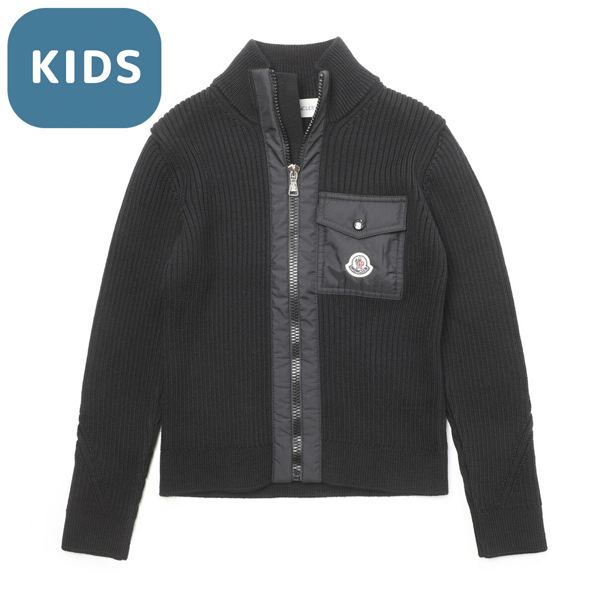 美品　MONCLER ブラック ジップアップカーディガン モンクレール(MONCLER)モンクレール ジップアップカーディガン