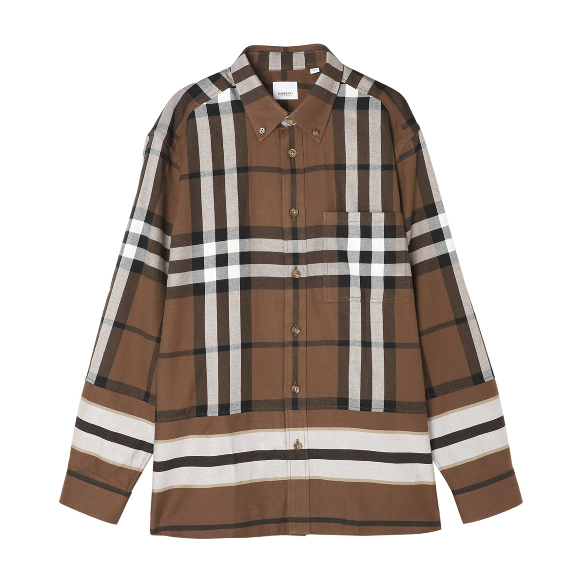 後払い手数料無料】 バーバリー BURBERRY ボタンダウンシャツ ブラウン