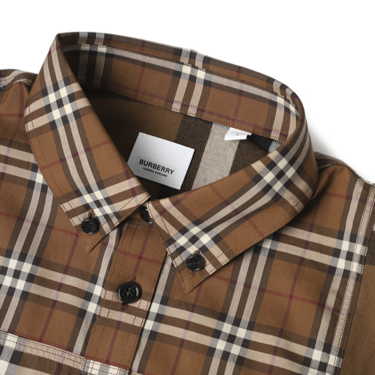 バーバリー BURBERRY ボタンダウンシャツ ブラウン warmwalnut ip