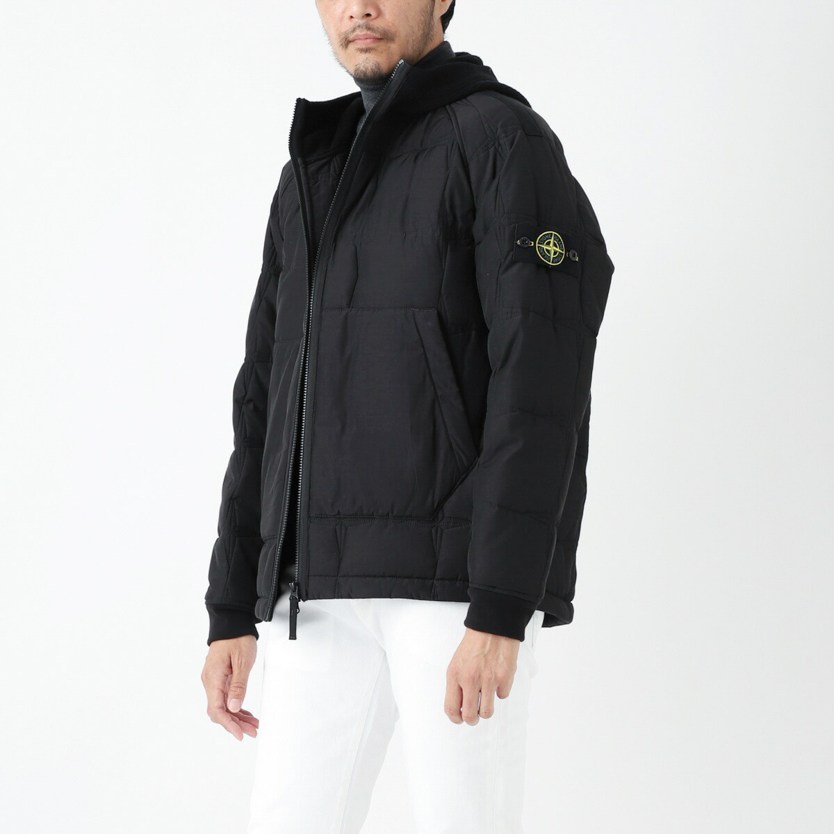 Falling Bones STONE FORT ネイティヴ柄ラグジャケット STONE ISLAND - 【ラスト1点】 40522 Crinkle Reps NY Hooded
