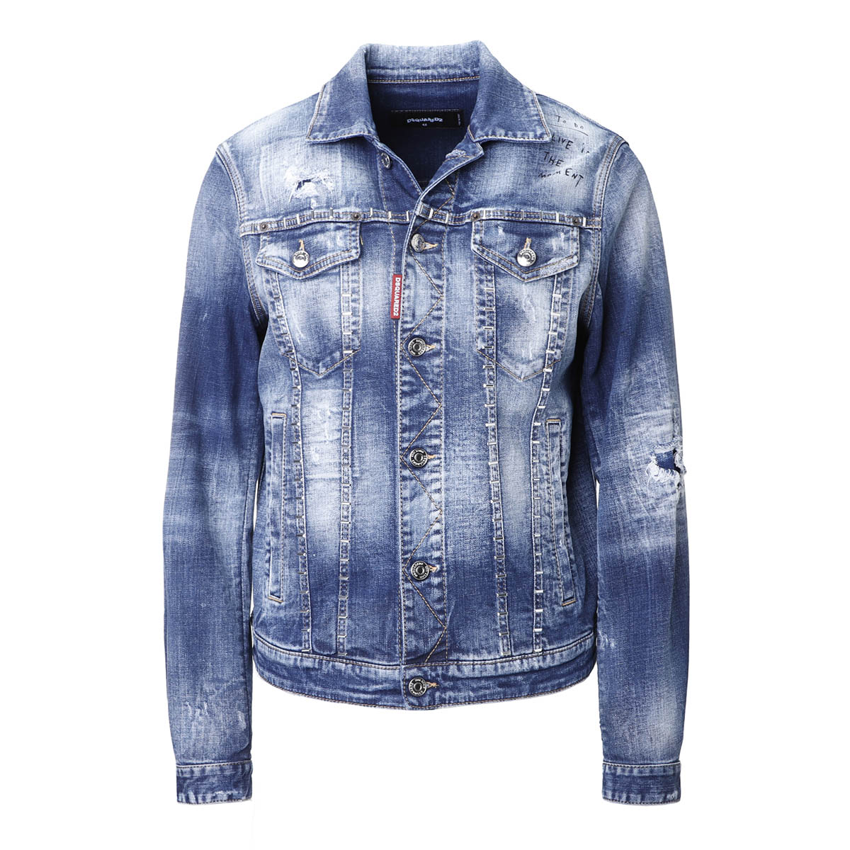 ディースクエアード DSQUARED2 デニムジャケット ブルー メンズ s74am1356 s30664 470 STAPLED MEDIUM  STAPLED CLEAN WASH DAN JEAN JACKET【あす楽対応_関東】【返品送料無料】【ラッピング無料】[2023SS] |