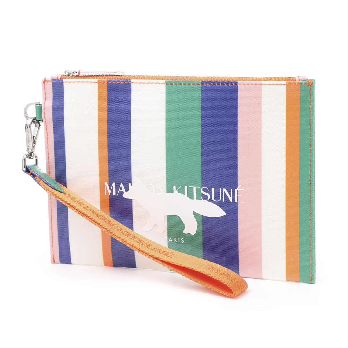 Maison Kitsune フォックスヘッド ミディアム クラッチバッグ mkpouch_4.jpg