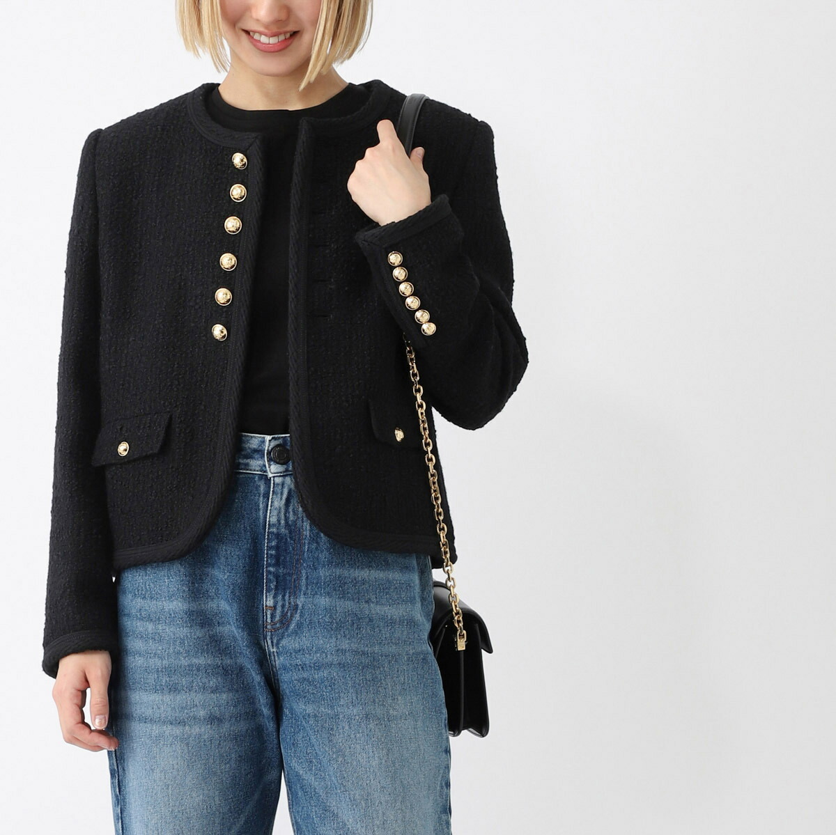 楽天市場】セリーヌ CELINE ツイードジャケット ブラック レディース 2v34t 593v 38no VESTE  CHELSEA【返品送料無料】[2024SS] : モダンブルー楽天市場店