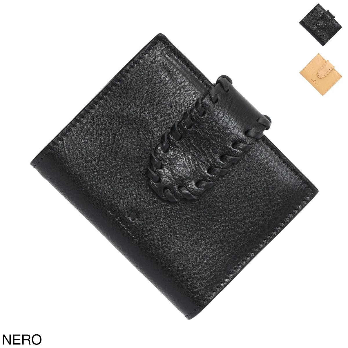 未使用✨IL BISONTE イルビゾンテ　三つ折り財布　コンパクト　NERO brandparks_ilbisonte-0054-bk