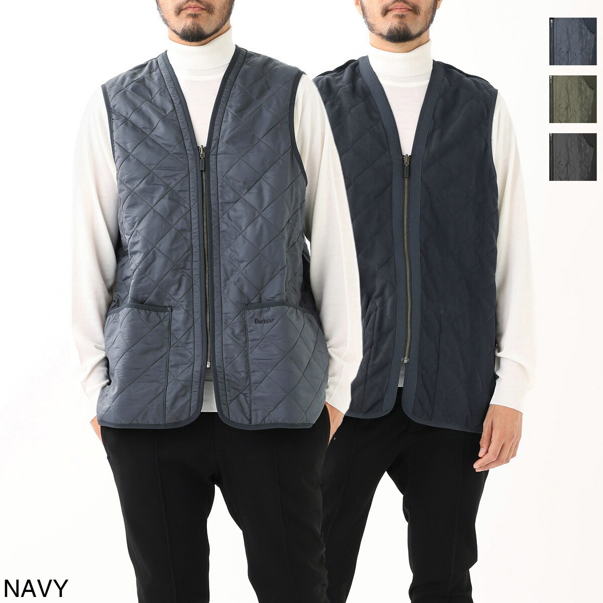 Barbour バブアー キルティングベスト 38 ネイビー MLI0001 Barbour バブアー キルティングベスト メンズ POLARQUILT