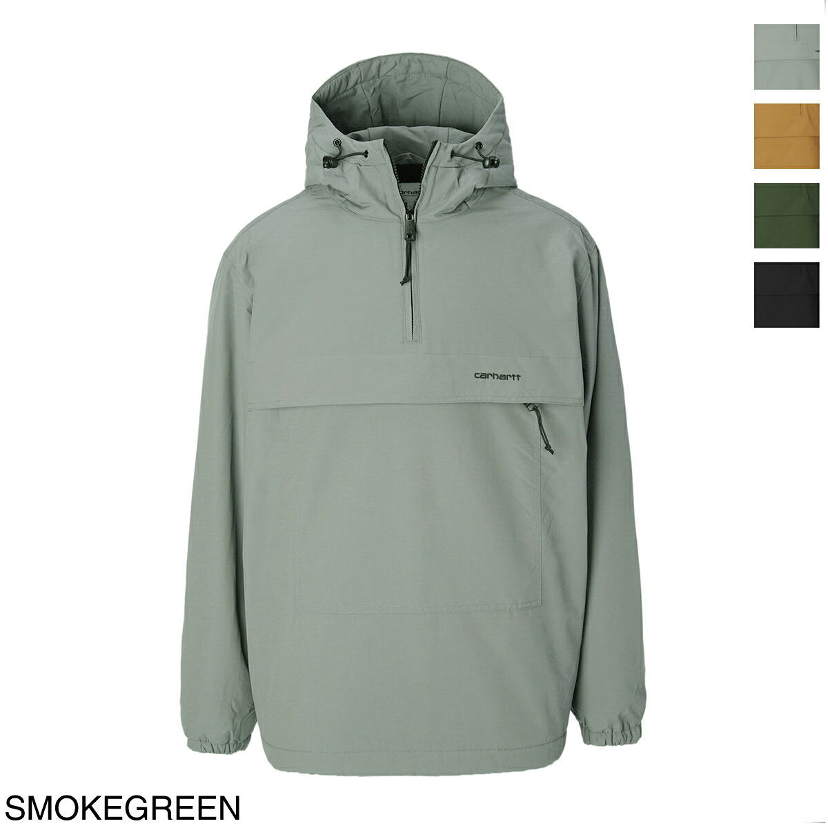 カーハート ワークインプログレス Carhartt WIP ハーフジップ プルオーバー アノラック メンズ i030820 1qcxx smokegreen black WINDBREAKER PULLOVER【返品送料無料】