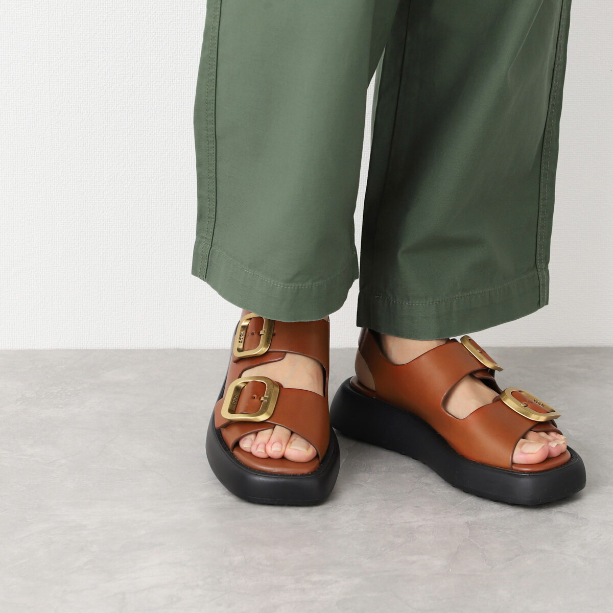 楽天市場】トッズ TOD'S サンダル レザー メタル バックル