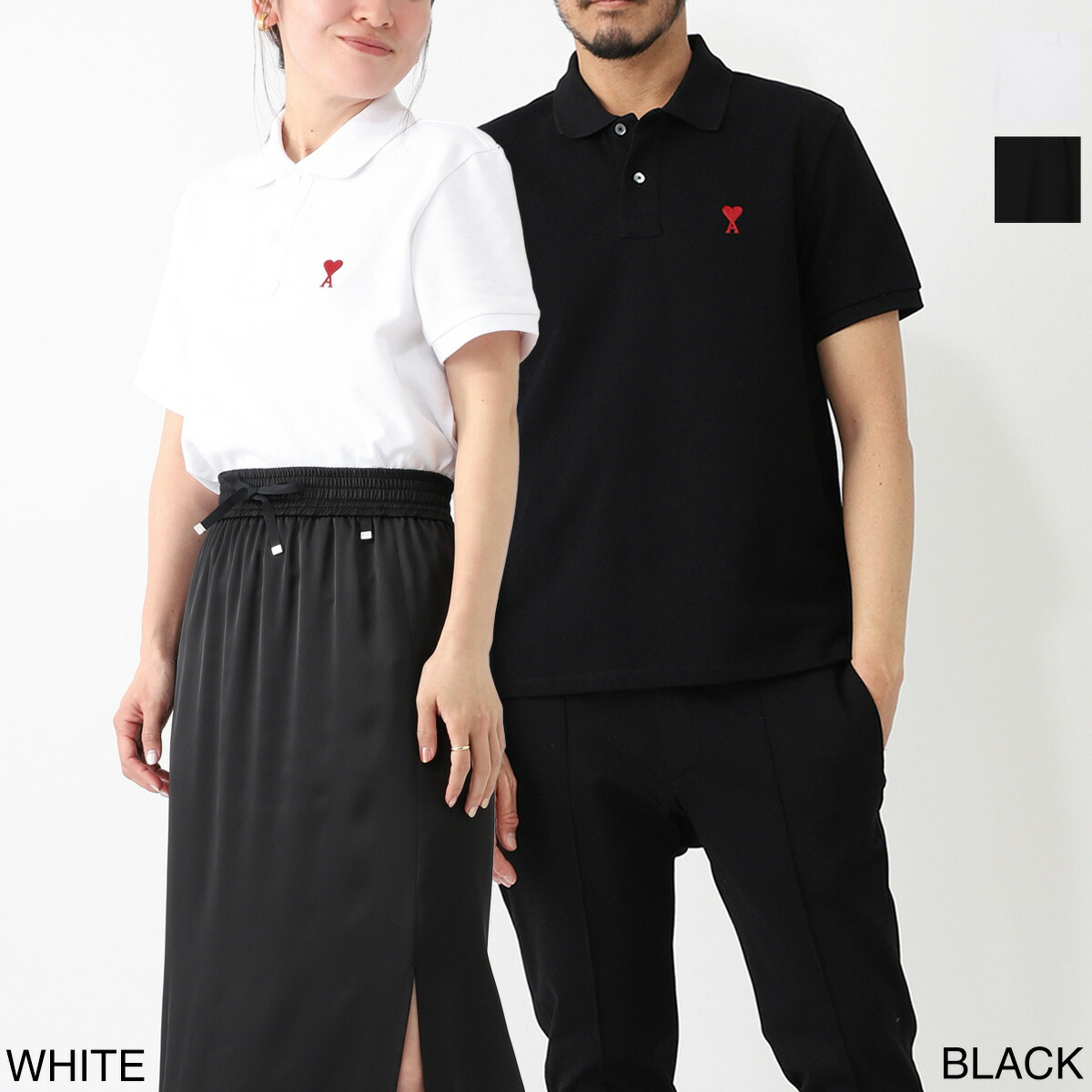 ★【AMI】 男女兼用 スモール ハート ロゴ ポロシャツ ★ AMI Alexandre Mattiussi アミ ami paris ポロシャツ スモール A