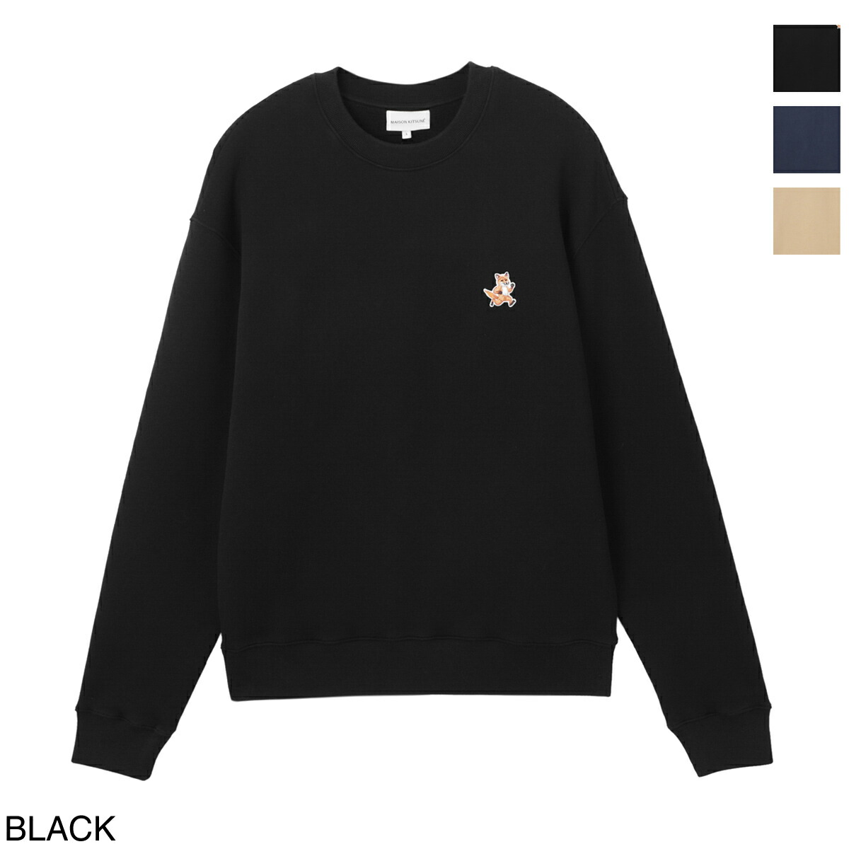 ほぼ新品　メゾンキツネ スウェットシャツ　ロゴ　黒 楽天市場】メゾンキツネ スウェット MAISON KITSUNE チラックス