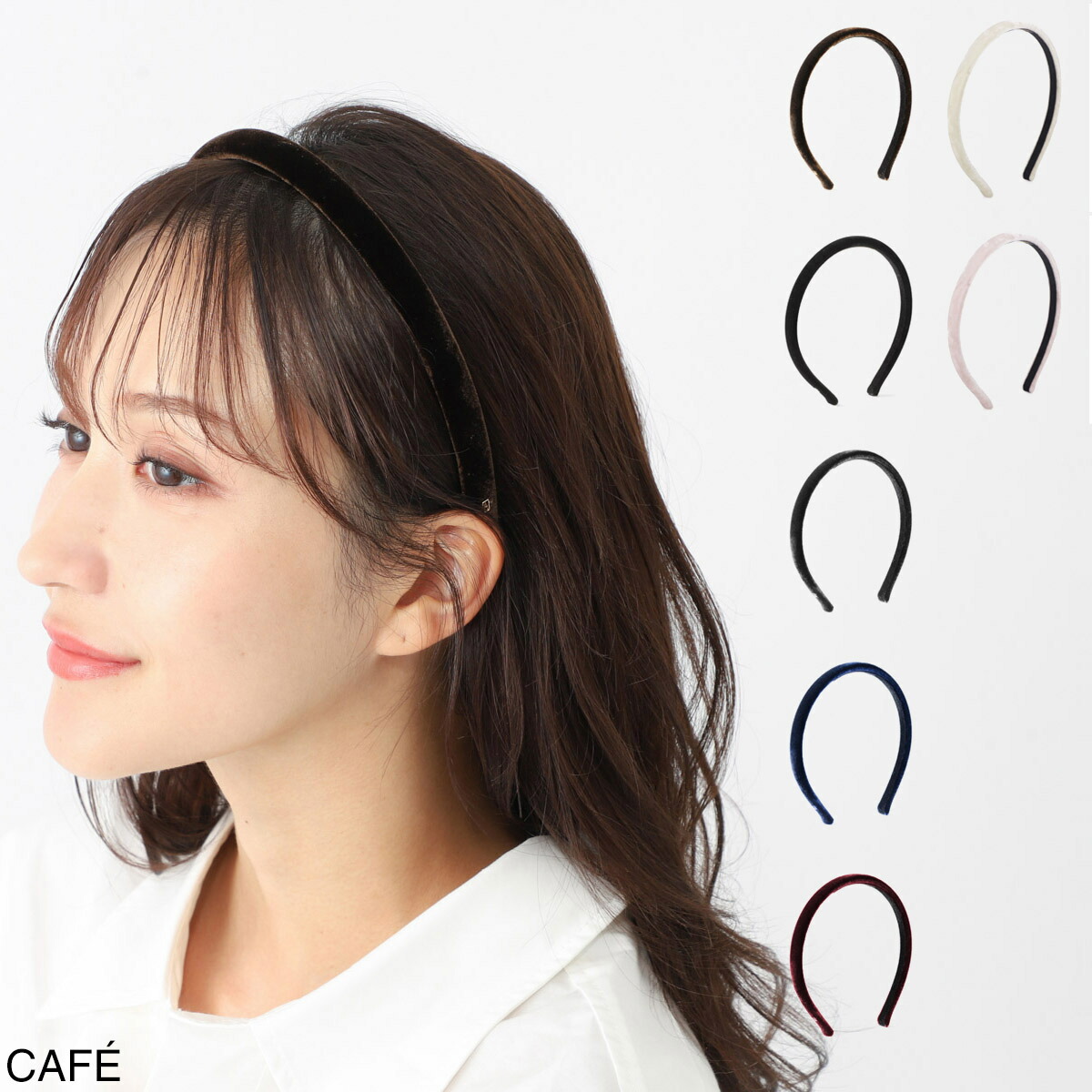 アレクサンドルドゥパリ　カチューシャ　スエード　黒　レディース　ヘアバンド 331120098_1.jpg