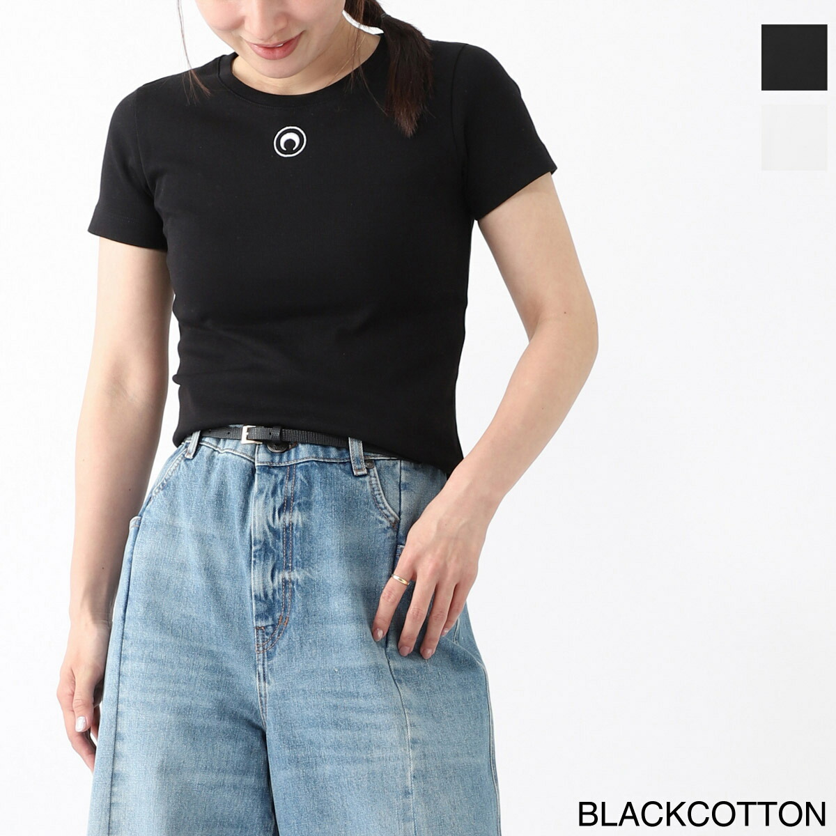 マリーンセル Marine Serre レディース ムーン Tシャツ トップス MARINE SERRE Marine Serre マリーン セル Tシャツ Moon Logo
