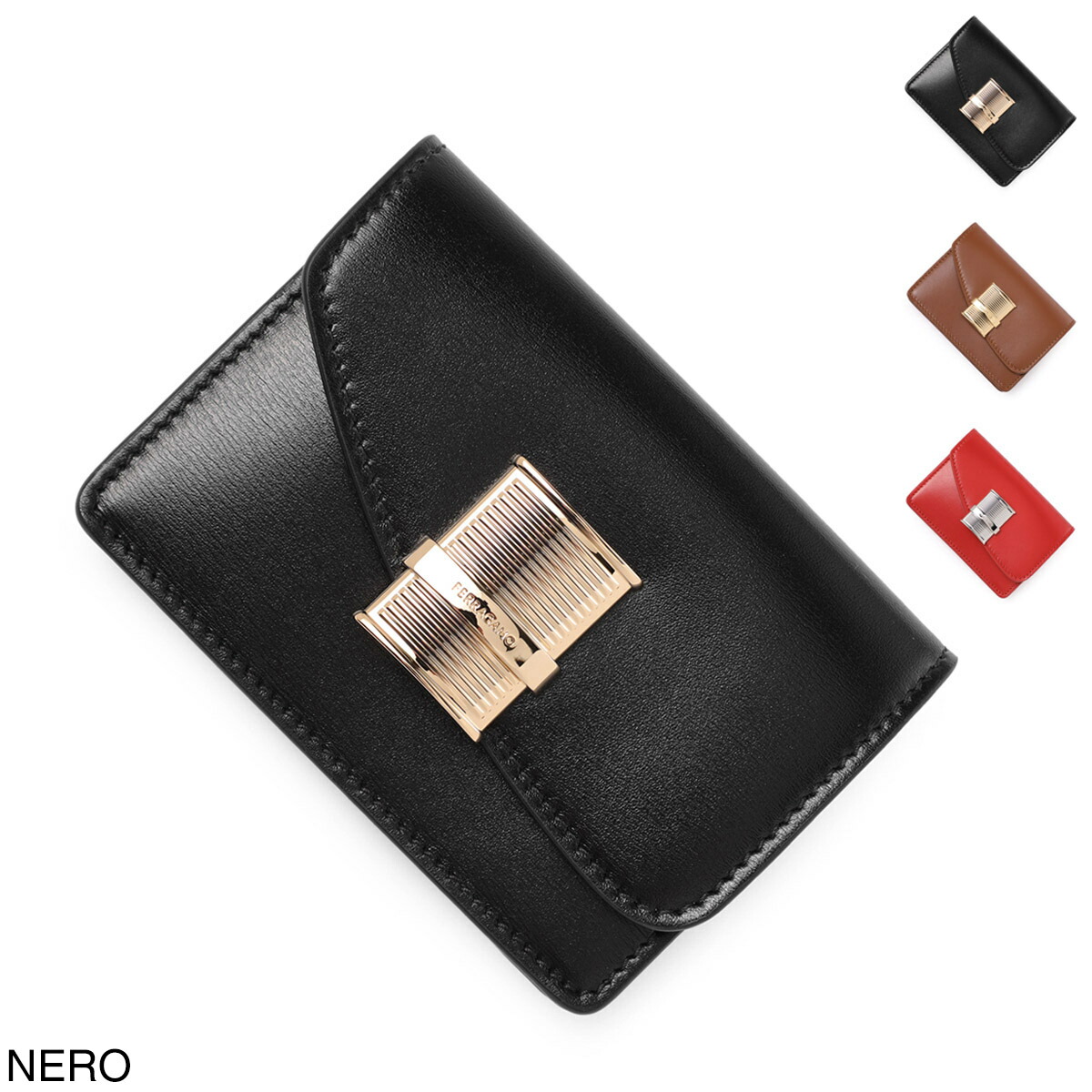 ☆人気☆【FERRAGAMO】☆ロゴ エンボス加工 カードケース☆ ☆人気☆【FERRAGAMO】☆ロゴ エンボス加工 カードケース