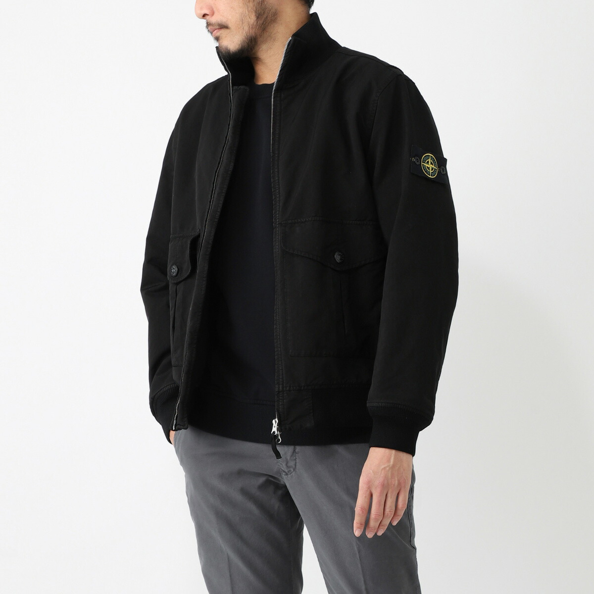 【ゆ】stoneIsland ナイロンジャケット Y2K ブランド古着】ジップアップナイロンジャケット（ナイロン