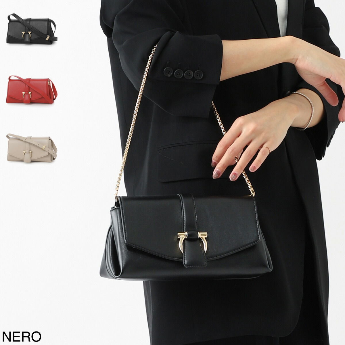 ☆関税込☆【FERRAGAMO】クロスボディバッグ DIANA MINI Ferragamo Diana mini clutch for Women - Black in USA | Level