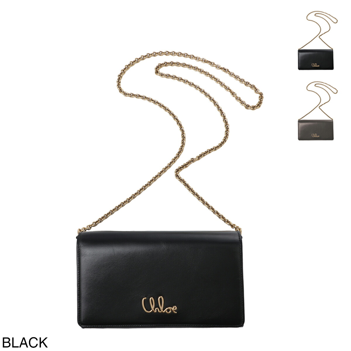 【アウトレット】クロエ Chloe 長財布 小銭入れ付き チェーンウォレット レディース ch25sp485o16 001 black CHLOE ICONIC【返品送料無料】