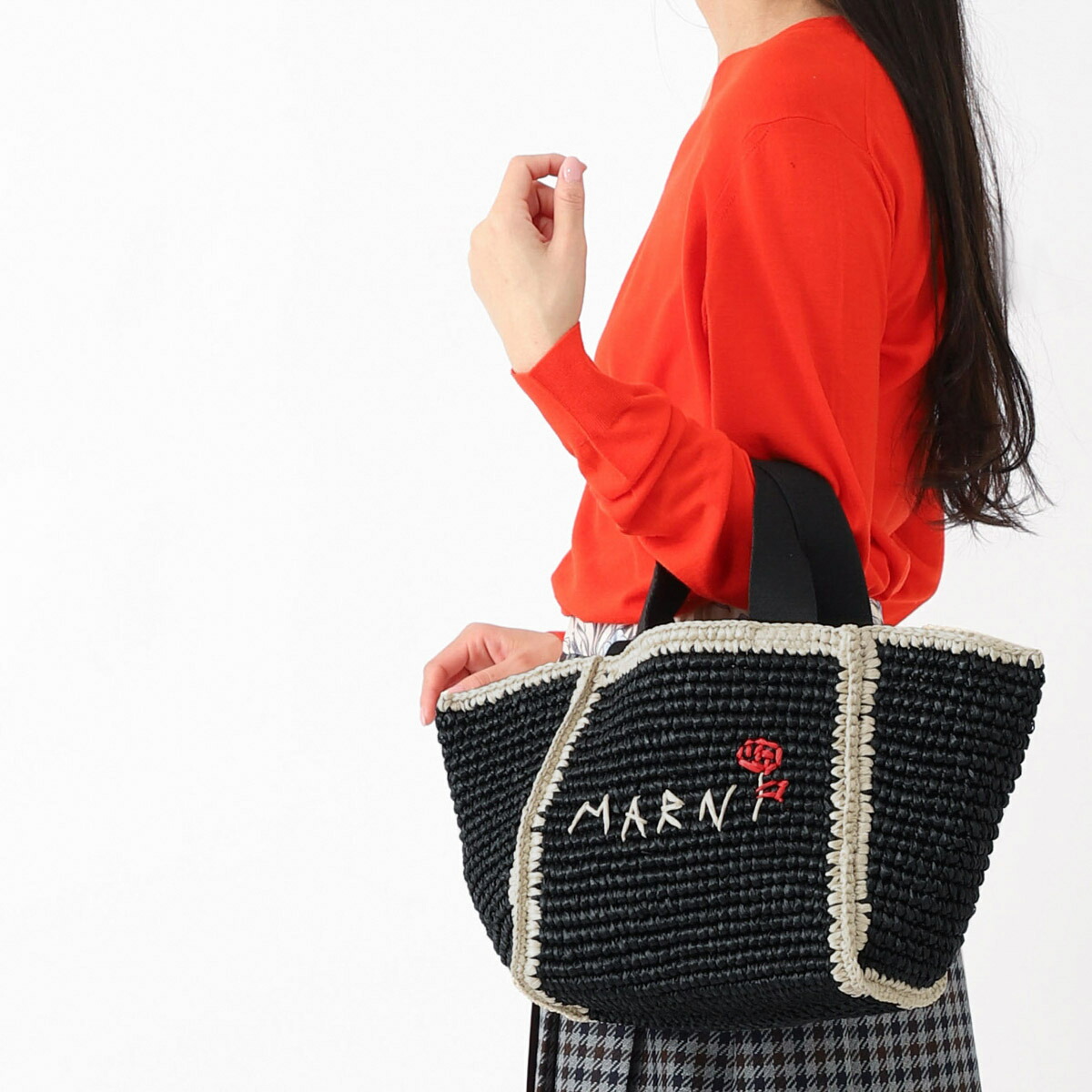 楽天市場】マルニ MARNI トートバッグ 2WAY かごバッグ ベージュ