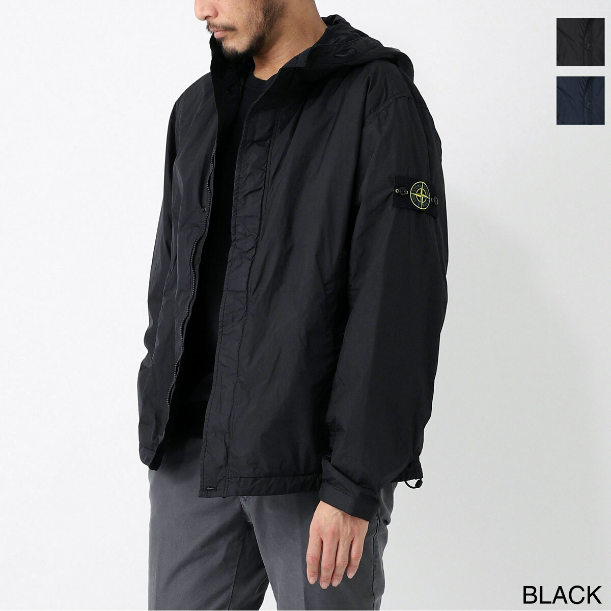 訳あり　Stone Island 黒 ナイロンジャケット STONE ISLAND ストーンアイランド ナイロンジャケット 防風