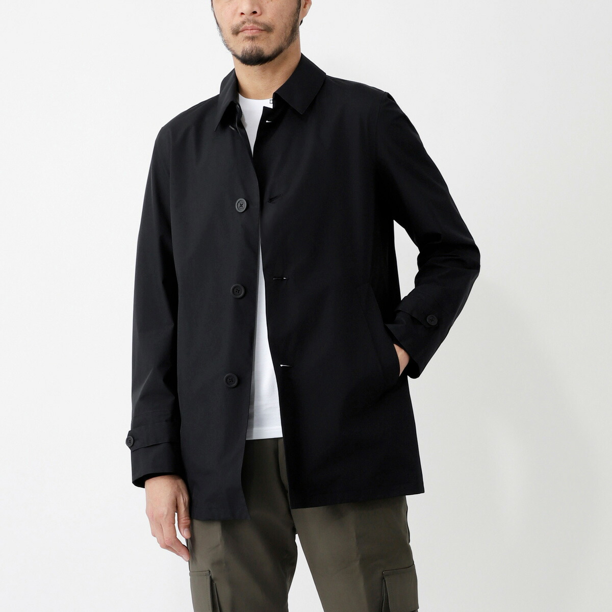 【楽天市場】ヘルノ HERNO レインコート ステンカラーコート ブラック メンズ 大きいサイズあり im039ul 11101 9300 ...