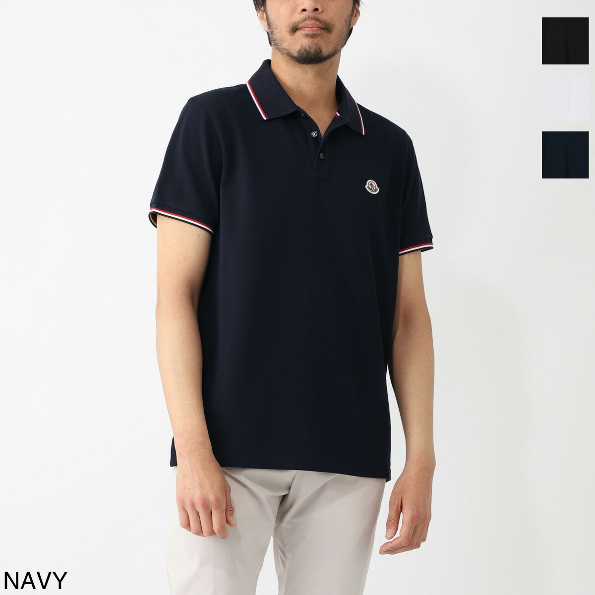 ra-men　未使用　moncler モンクレール　ポロシャツ　黒　Ｍサイ MONCLER - MONCLER ポロシャツ ブラック L モンクレールの通販
