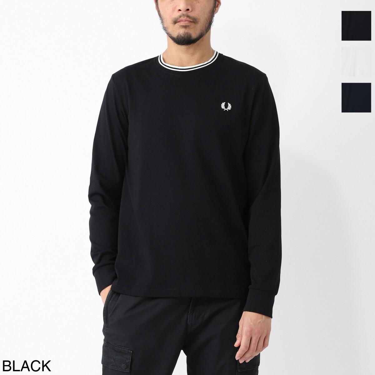 フレッドペリー　ラフシモンズ　ロンT 黒　美品 TIME SALE] FRED PERRY × RAF SIMONS フレッドペリー