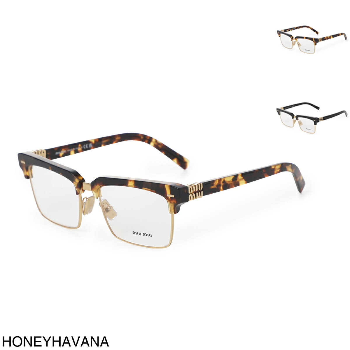 MiuMiu◆スクエアサングラス ロゴ クラシカル MU10ZS Miu Miu Eyewear MU10ZS スクエア眼鏡フレーム | ブラック