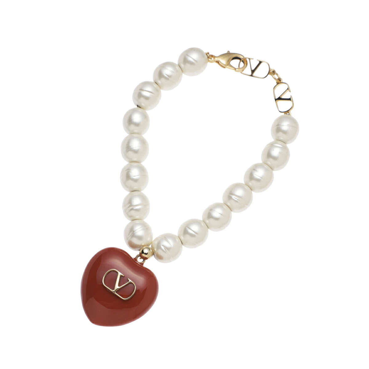 ヴァレンティノガラヴァーニ VALENTINO GARAVANI ブレスレット レッド レディース 6w2j0y71ltd r5p COEUR ROYAL BRACELET ハート パール【返品送料無料】 62,700円