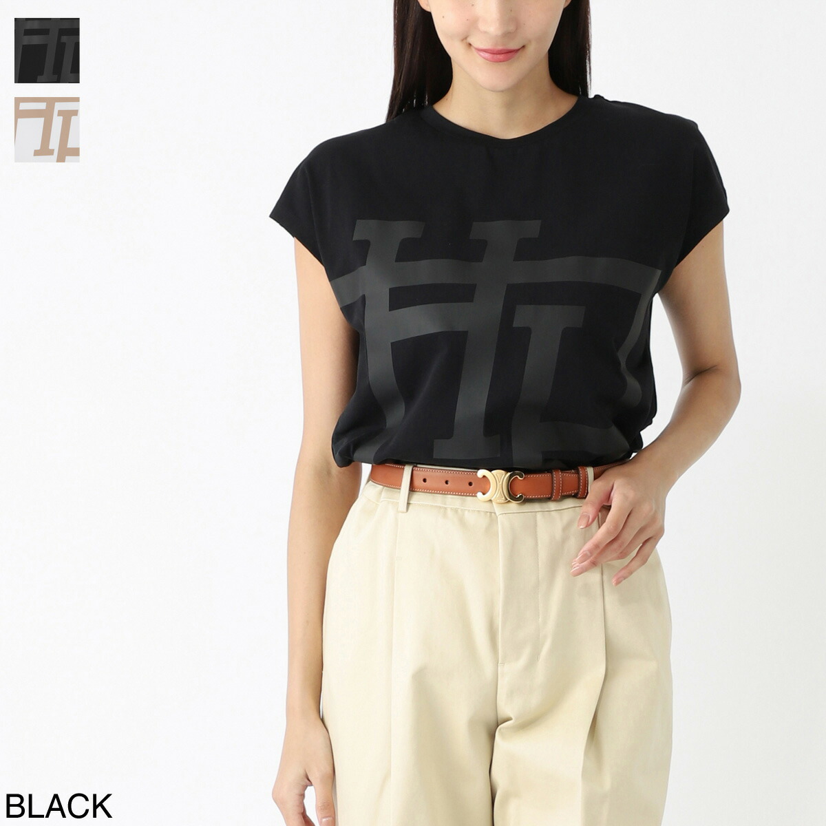 ヘルノ HERNO クルーネックTシャツ フレンチスリーブTシャツ レディース 大きいサイズあり jg000278d 52009 9393【返品送料無料】