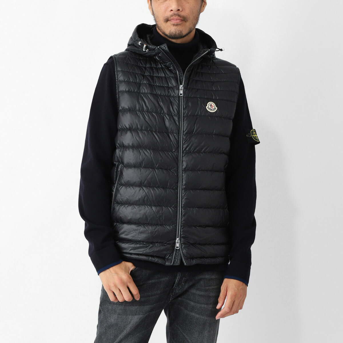 楽天市場】モンクレール ダウン ダウンベスト メンズ ロゴ ワッペン