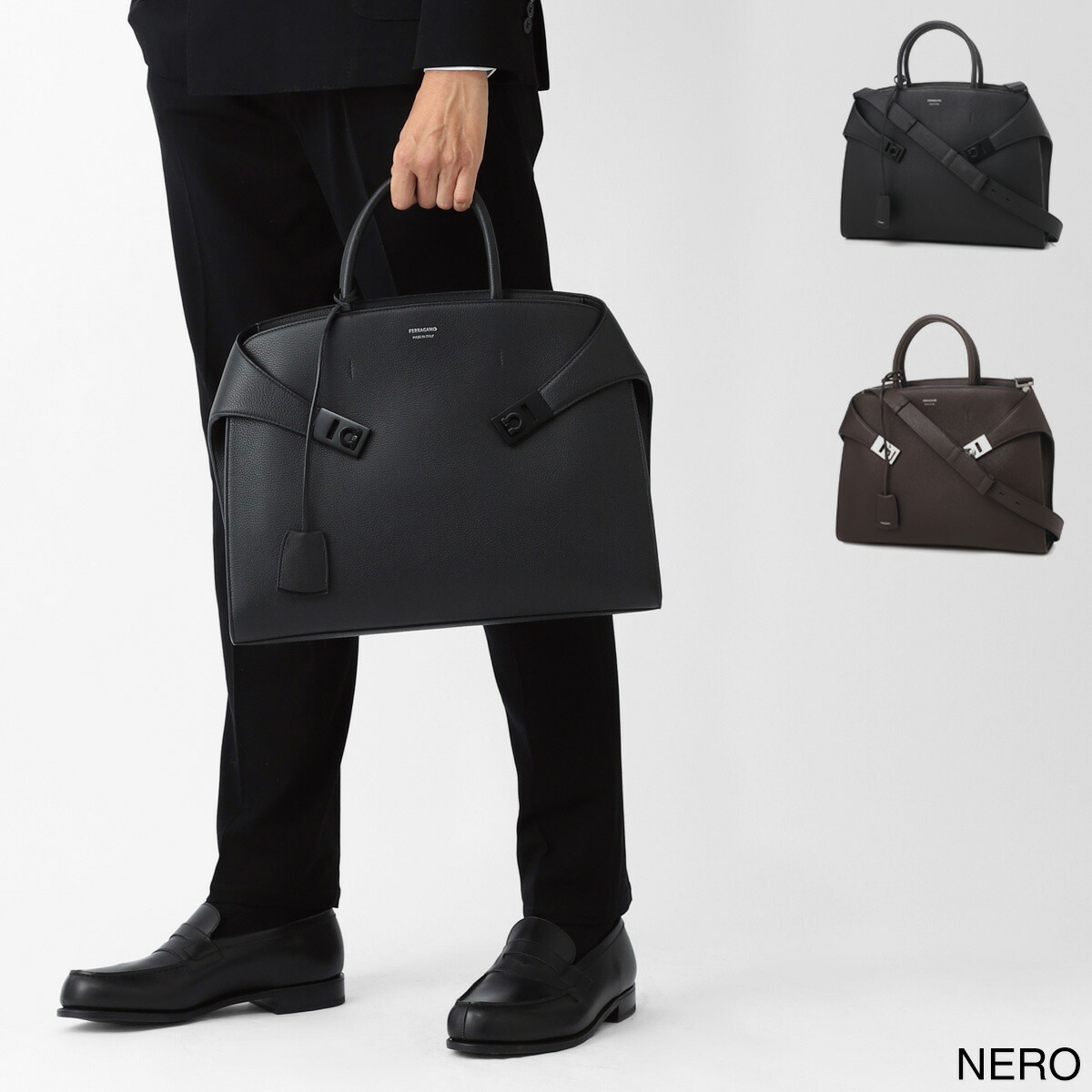 Ferragamo フェラガモ レザー ブリーフケース　ビジネスバッグ フェラガモ ビジネスバッグ/ショルダーバッグ/ブリーフケース