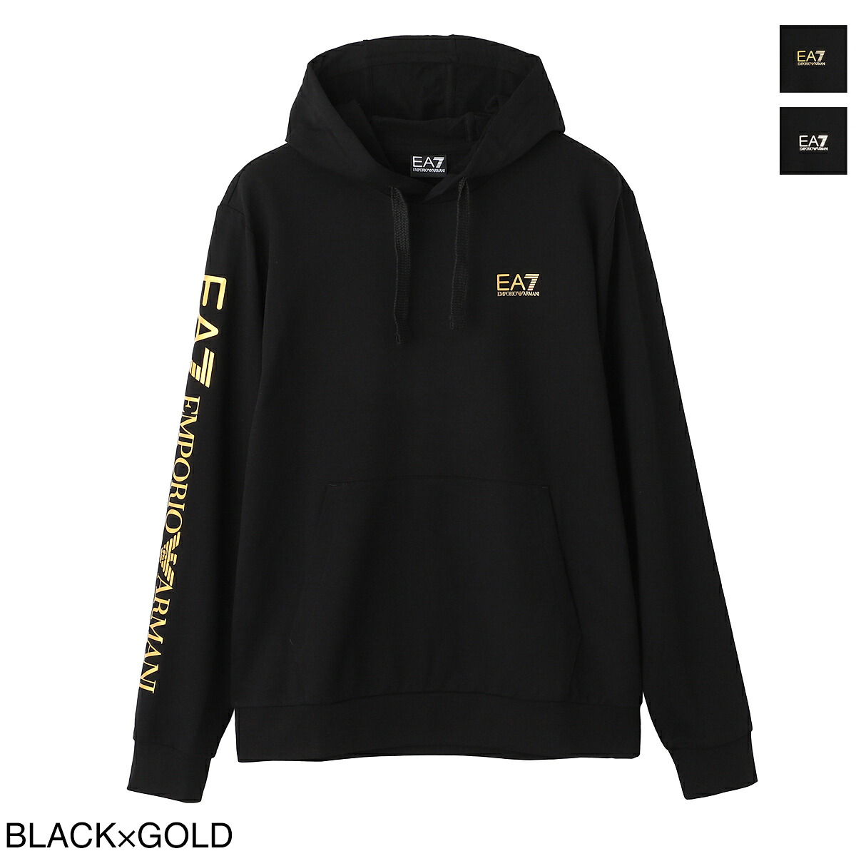 正規美品・メンズ【EA7/エンポリオアルマーニ・EMPORIO ARMANI】ビロード調・ジップアップ・パーカー FG310 美*EA7 EMPORIO ARMANI エンポリオアルマーニ*黒系*ウール100％*メンズ