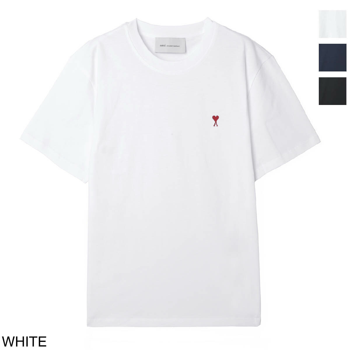アミ AMI クルーネックTシャツ メンズ レディース bfuts035 724 100 blanc AMI DE COEUR T-SHIRT【返品送料無料】[2026SS]