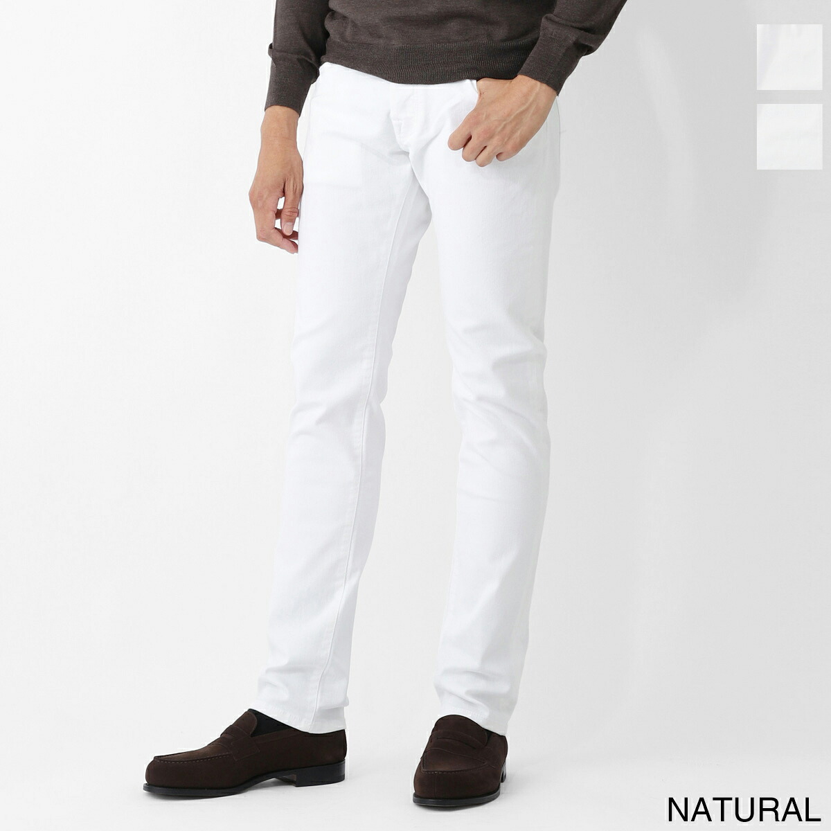 ヤコブコーエン JACOB COHEN ボタンフライジーンズ ホワイト メンズ jum qe006 s3848l1 w00d natural NICK SLIM FIT【返品送料無料】