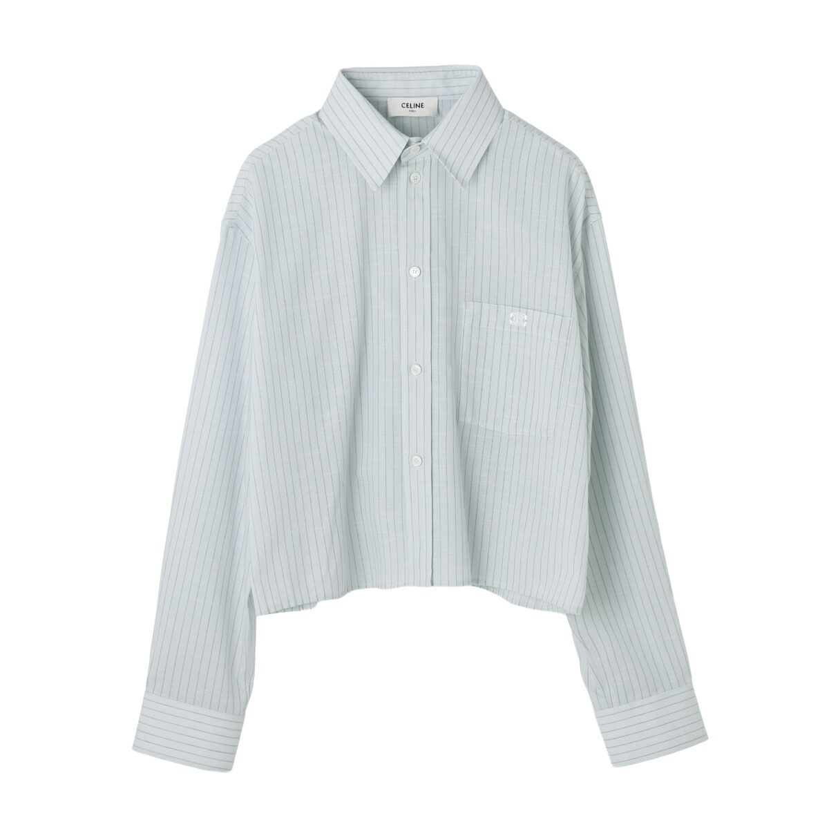 楽天市場】セリーヌ CELINE 長袖シャツ クロップドシャツ ブルー