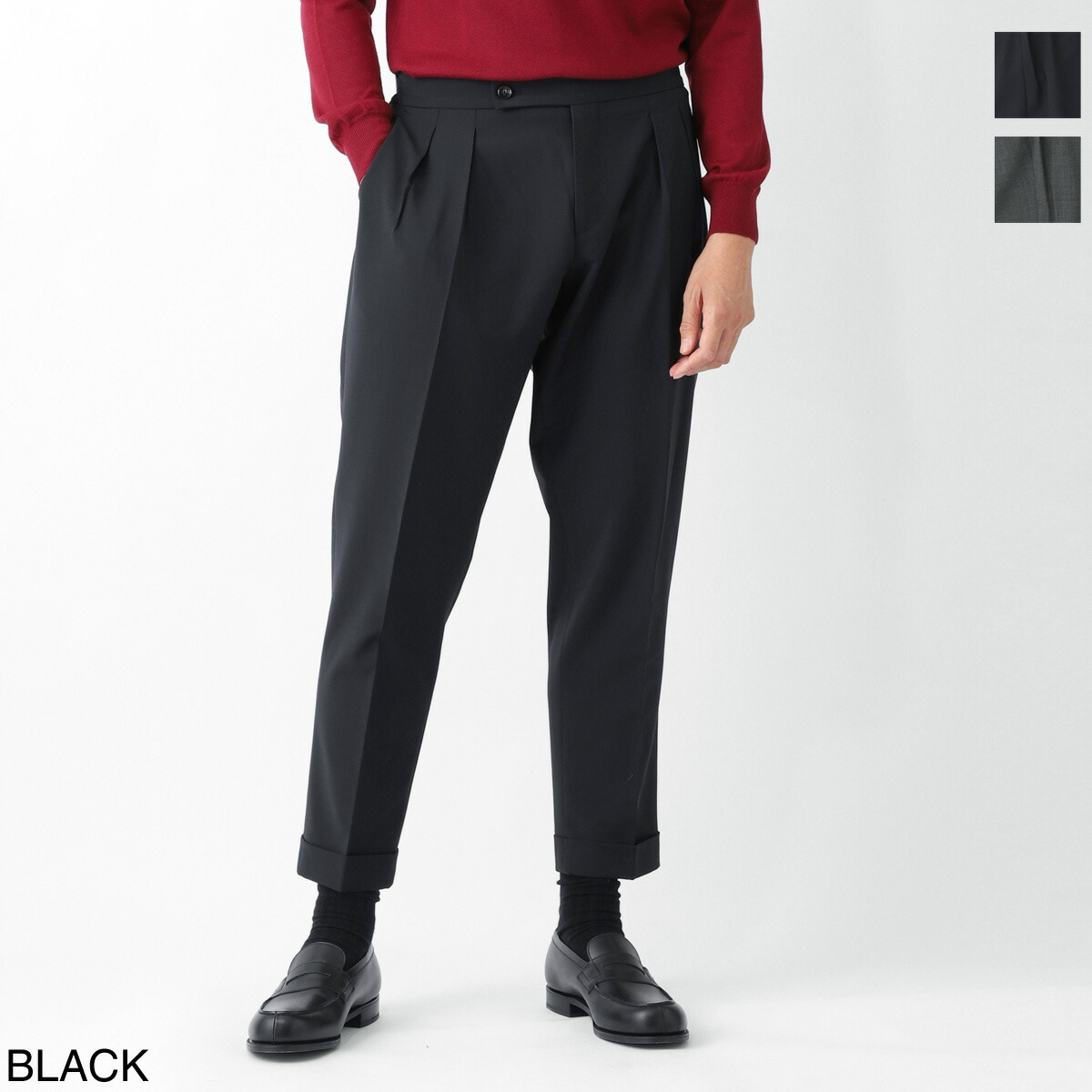 楽天市場】ベルウィッチ BERWICH ツープリーツ スラックス ウール