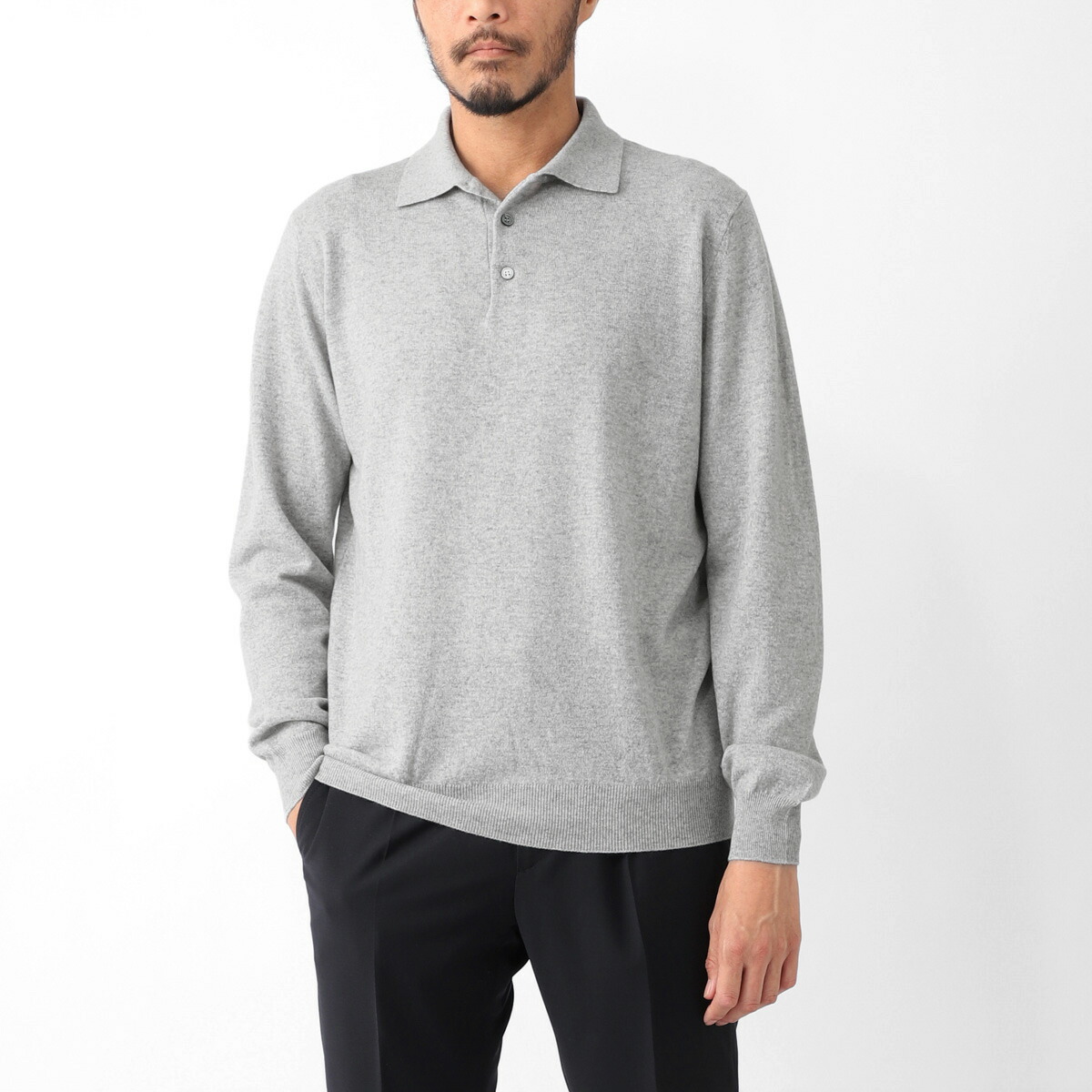 ブルネロクチネリ ポロシャツ ボタンダウン イタリア製 半袖 グレー ブルネロクチネリ ポロシャツ ボタンダウン イタリア製 半袖 グレー