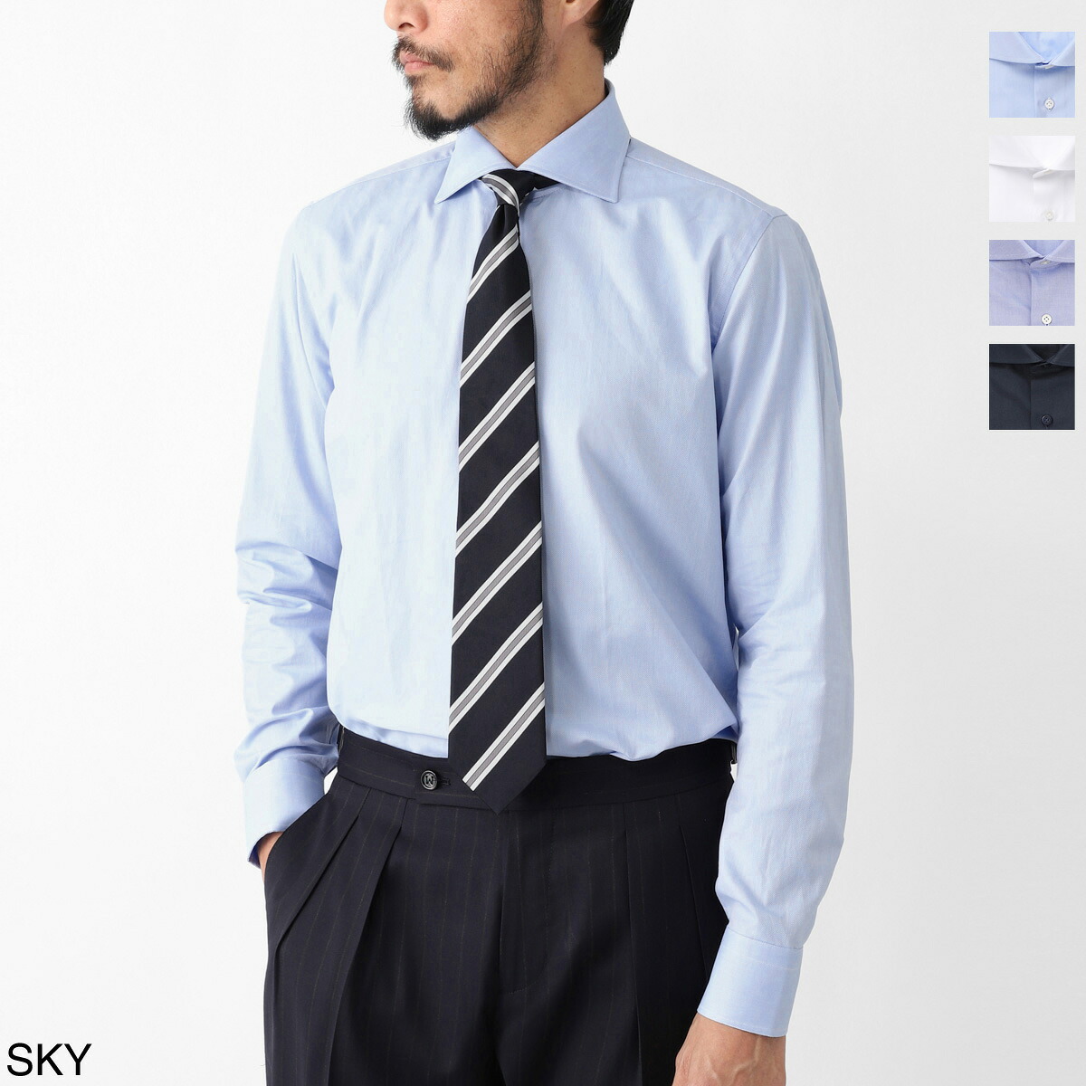 ボリエッロ BORRIELLO ワイドカラー シャツ セミワイドカラー フレンチカラー メンズ marechiaro 21001 2 MARECHIARO SLIM FIT【返品送料無料】[2026SS]