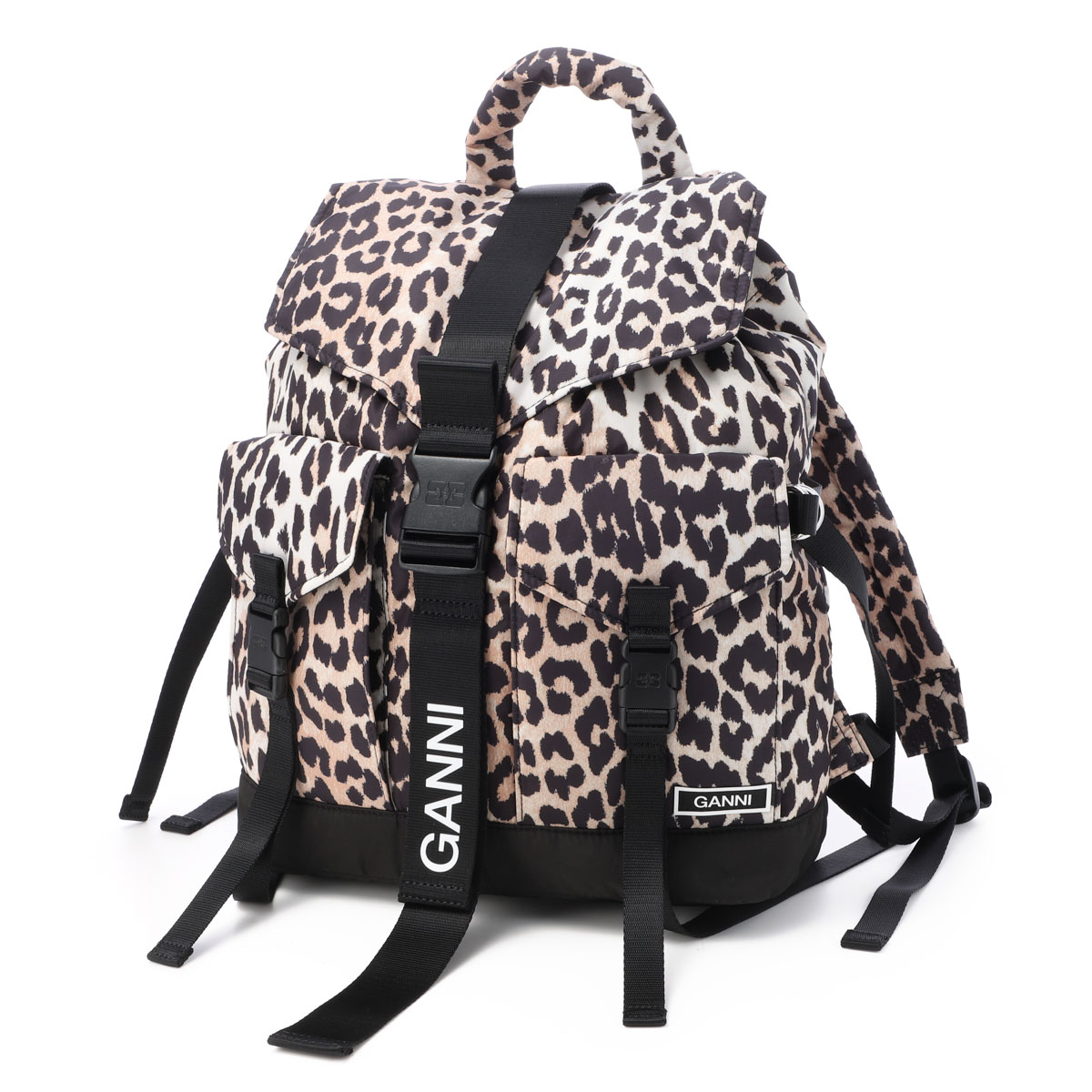 ガニー GANNI バックパック リュックサック マルチカラー レディース a4757 943 leopard RECYCLED TECH BACKPACK PRINT【返品送料無料】