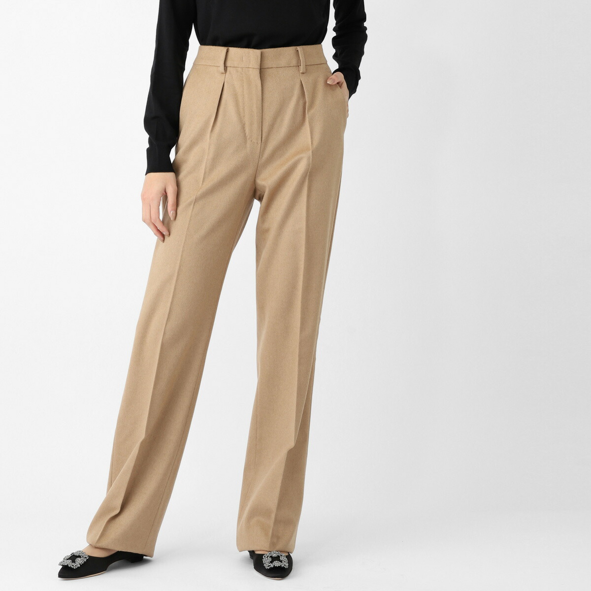 楽天市場】マックスマーラ Max Mara ウールパンツ ブラウン レディース