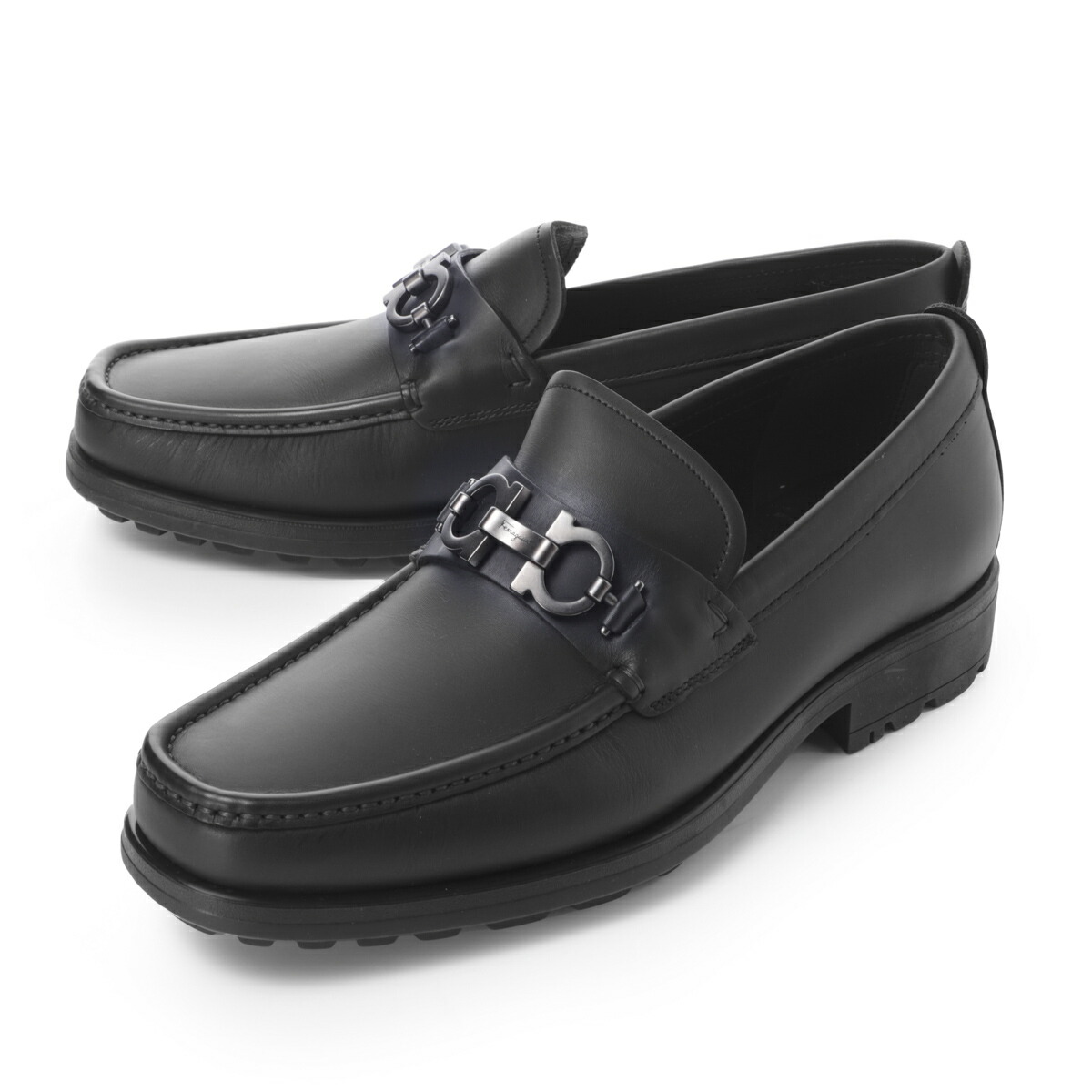 美品 Salvatore Ferragamo フェラガモ ローファー 黒 フェラガモ ローファー/モカシン/革靴 シューズ レディース ロロ